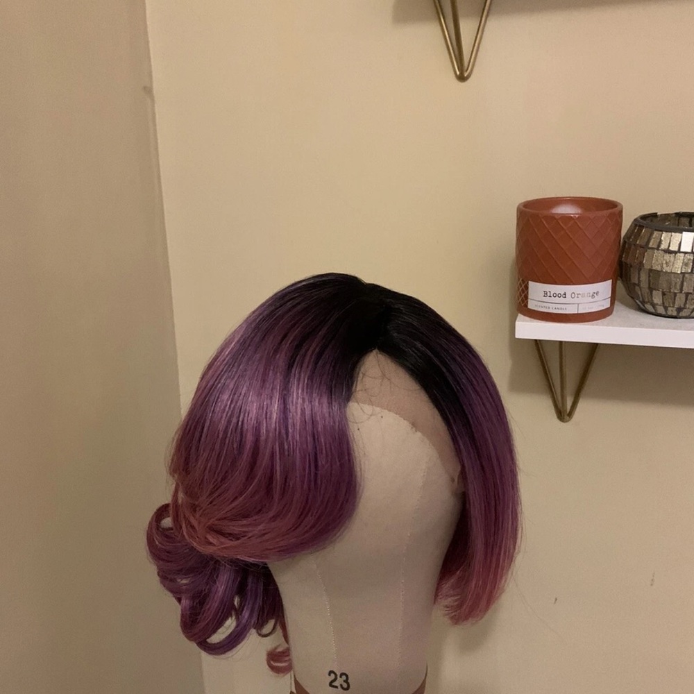 Elegant Lace Front Ombre Purple Wig